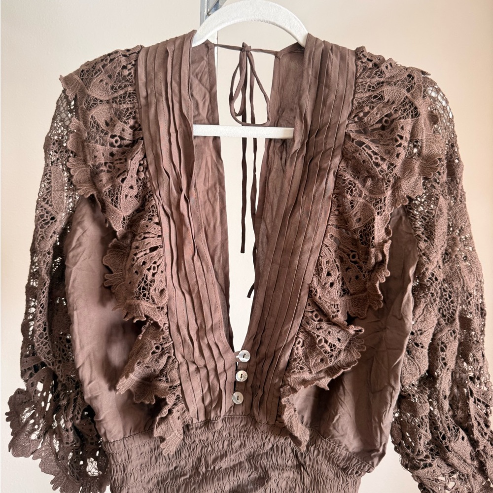 Free People Georgia Tunic in brown